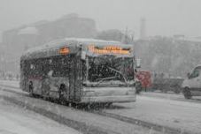 Rome bus sneeuw
