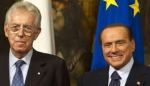 Monti en Berlusconi enigszins gelijkend op de foto uit La Repubblica